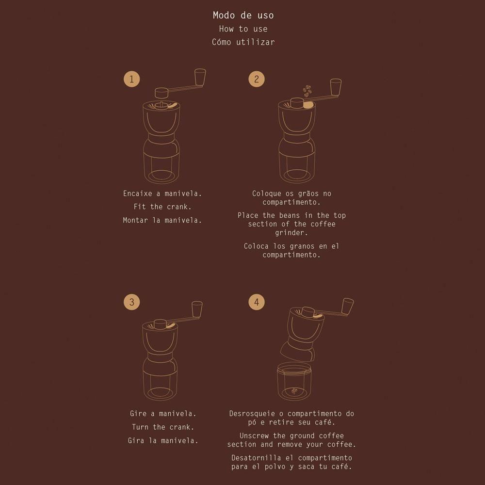 Moedor De Café Manual Em Plástico Abs Com Moinho Em Cerâmica - Tramontina 61769010 - 2