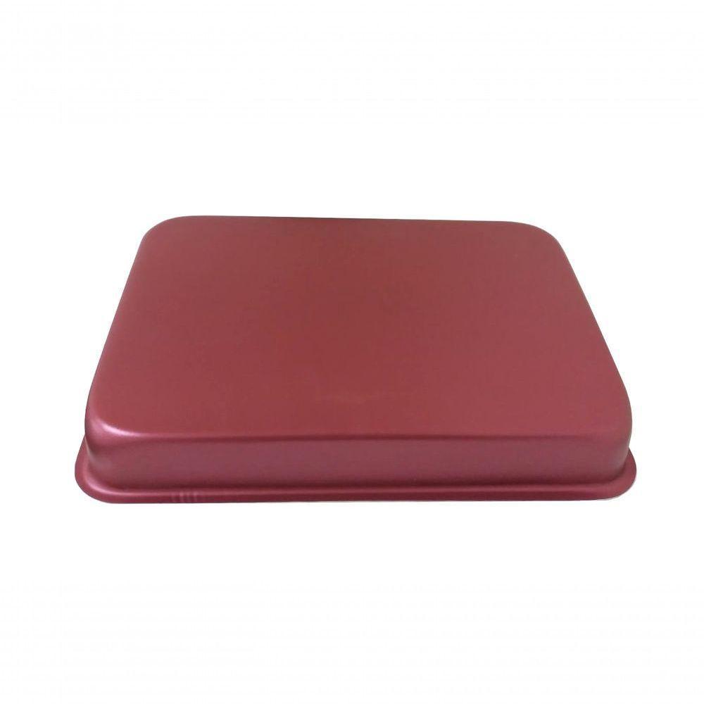 Kit 2 Assadeiras Antiaderente Retangular Alta Nº4 Cor Cereja - 3