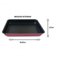 Kit 2 Assadeiras Antiaderente Retangular Alta Nº4 Cor Cereja - 5