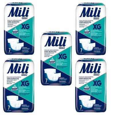 Fralda Geriátrica Mili Vita Tamanho Xg 5 Pacotes Com 7 Total 35 Fraldas