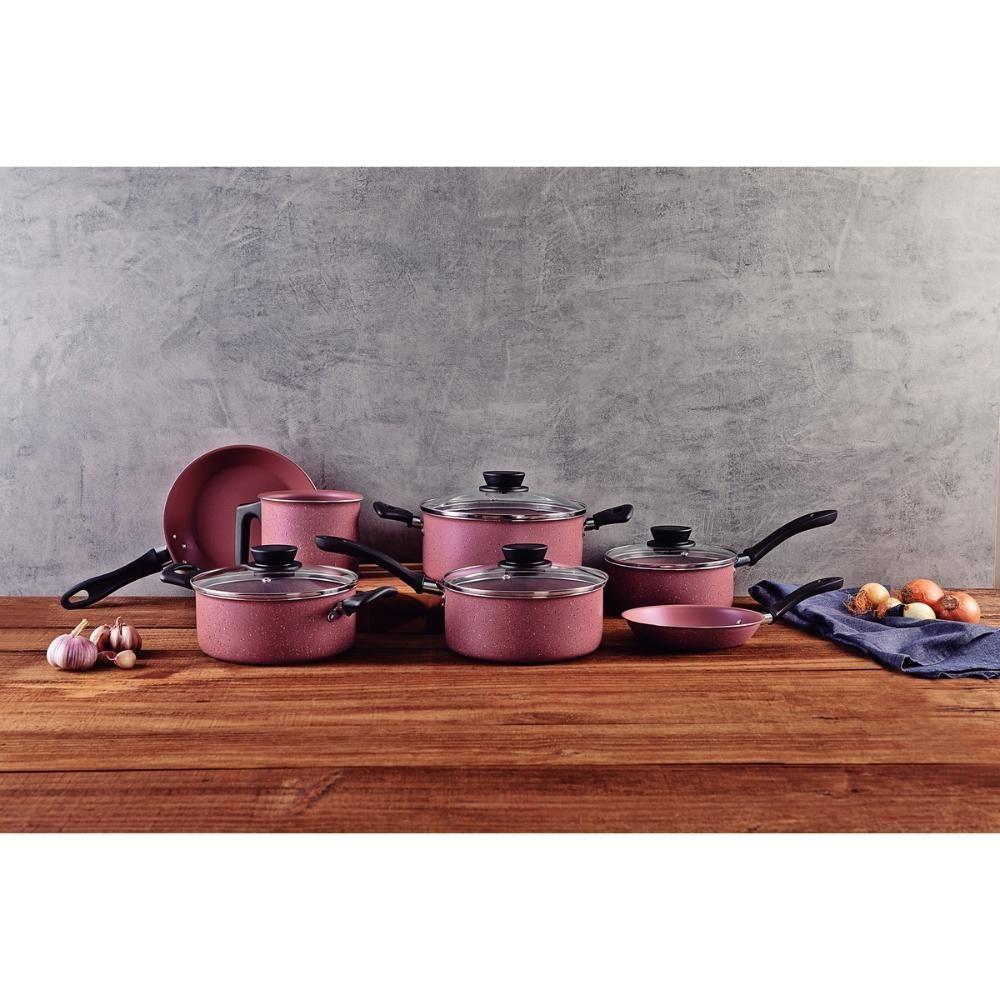 Jogo De Panelas 7 Peças Linz Cores Antiaderente Tramontina Rosa - 5