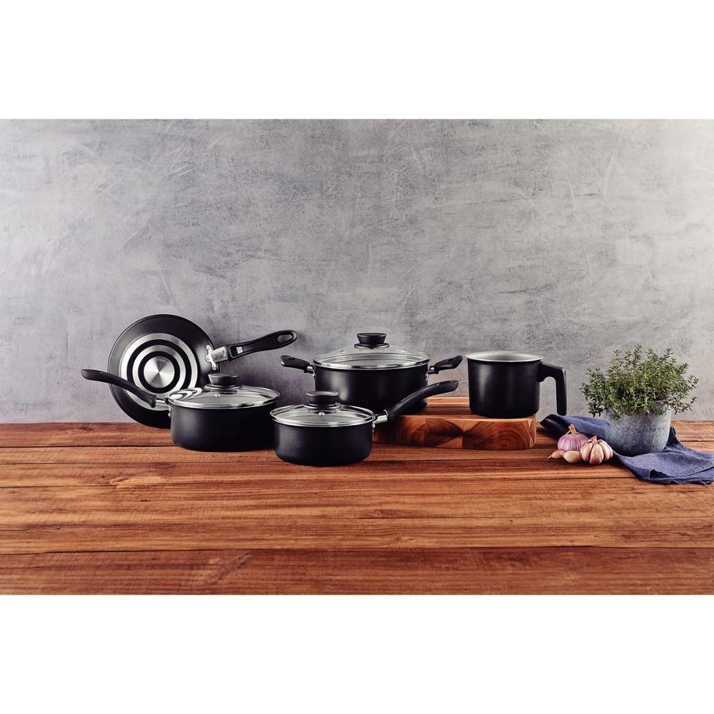 Jogo De Panelas 5 Peças Linz Cores Antiaderente Tramontina Preto - 4