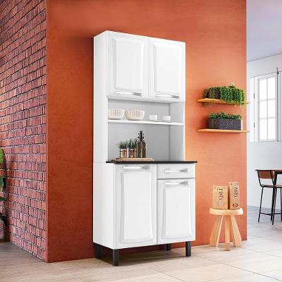 Kit De Cozinha Compacta Branca Em Aço 4 Porta 1 Gaveta Pratika