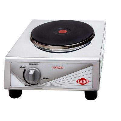 Fogão Elétrico de Mesa Portátil 1 Boca Layr Topázio 2.0 em Inox com Mesa em Aço 220V