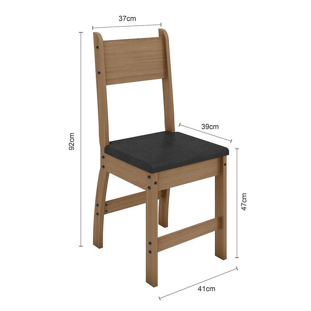 Kit Mesa De Jantar Milano 108x68 Cm Com 4 Cadeiras Milano Carvalho/preto Carvalho/preto - 2