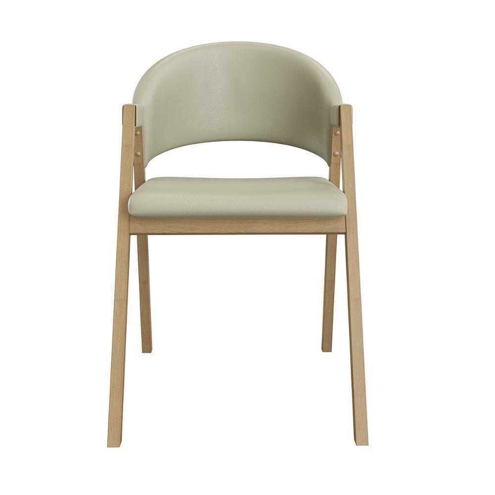 Kit 6 Cadeiras Mesa Jantar Suellen Versátil Reforçada Corino Bege - 2