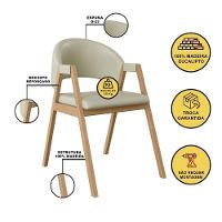 Kit 6 Cadeiras Mesa Jantar Suellen Versátil Reforçada Corino Bege - 7