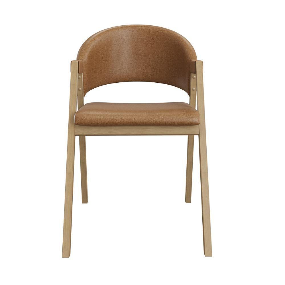 Kit 6 Cadeiras Mesa Jantar Suellen Versátil Reforçada Corino Marrom Claro - 7