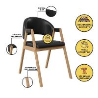 Kit 6 Cadeiras Mesa Jantar Suellen Versátil Reforçada Corino Preto - 6