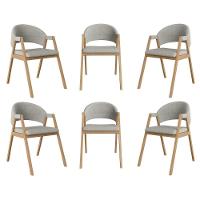 Kit 6 Cadeiras Suellen Luxo Reforçada Mesa De Jantar Linho Cinza Claro - 1