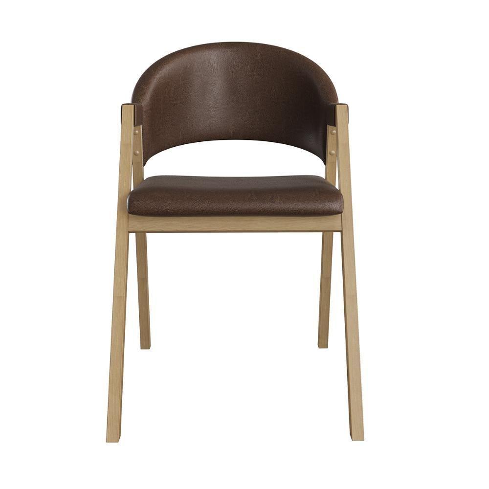 Kit 8 Cadeiras Suellen Luxo Reforçada Mesa De Jantar Courino Marrom Escuro - 7