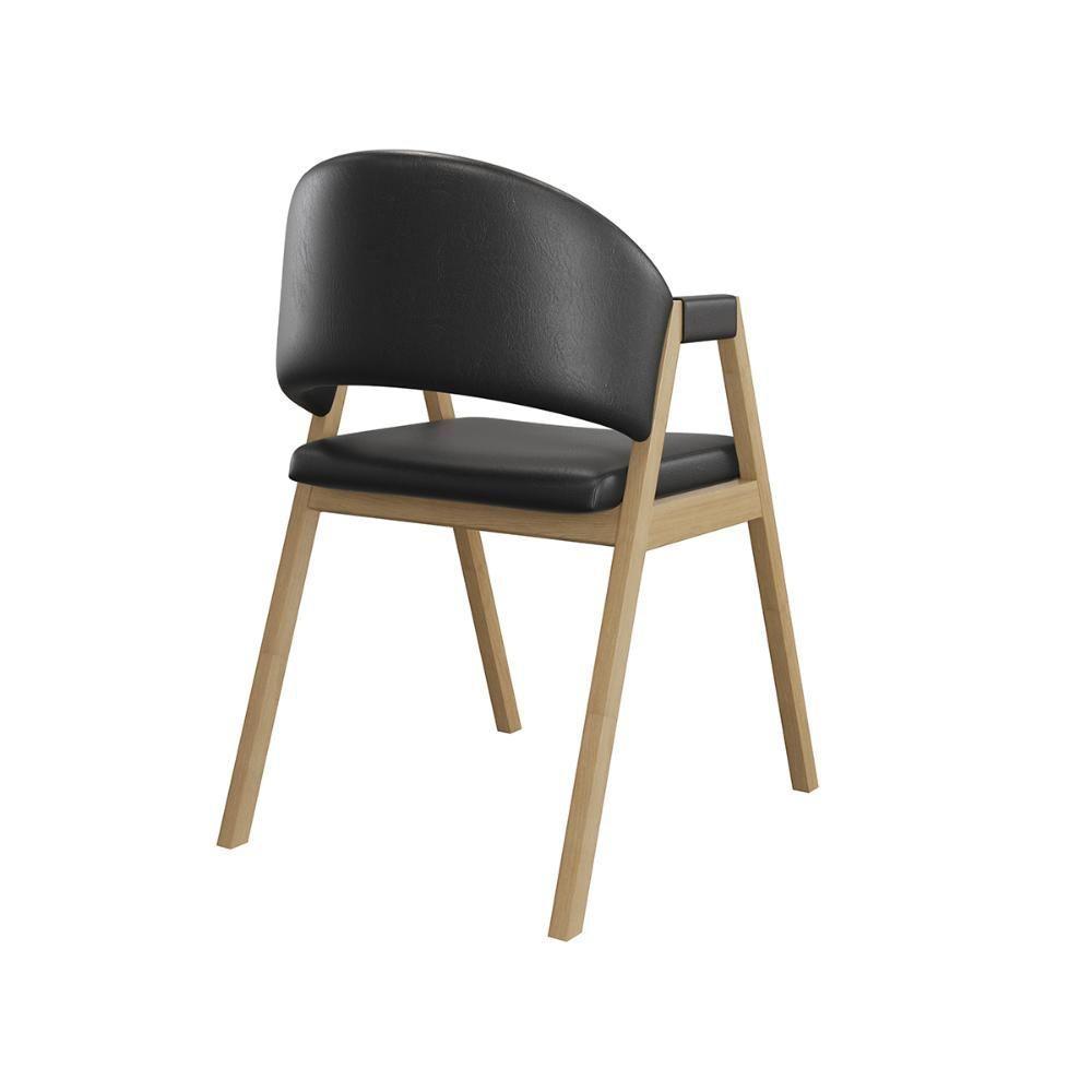 Kit 4 Cadeiras Para Mesa De Jantar Moderna Courino Balaqui Preto - 2
