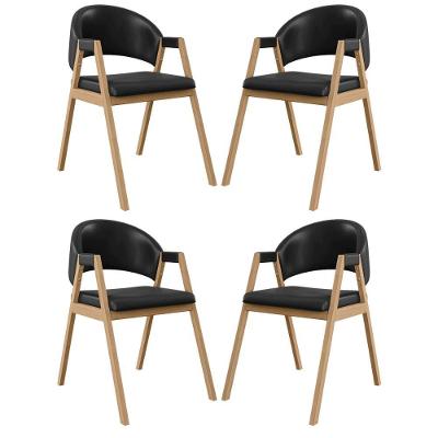 Kit 4 Cadeiras Para Mesa De Jantar Moderna Courino Balaqui Preto