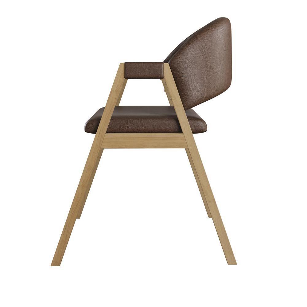 Kit 4 Cadeiras Para Mesa De Jantar Moderna Courino Balaqui Marrom Escuro - 3