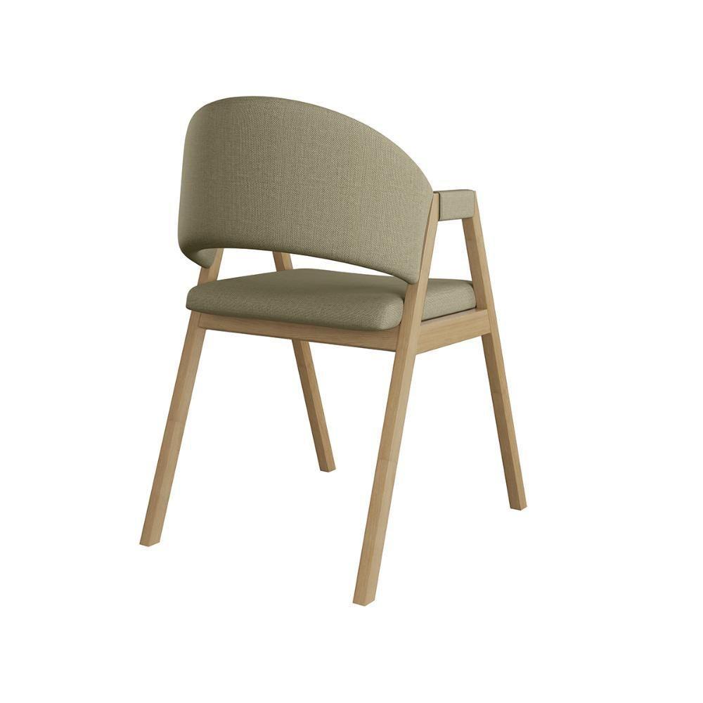 Kit 2 Cadeiras Para Mesa De Jantar Moderna Linho Balaqui Bege - 2