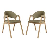 Kit 2 Cadeiras Para Mesa De Jantar Moderna Linho Balaqui Bege - 1