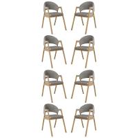 Kit 8 Cadeiras Suellen Luxo Reforçada Mesa De Jantar Linho Grafite - 1