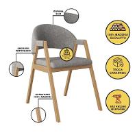 Kit 8 Cadeiras Suellen Luxo Reforçada Mesa De Jantar Linho Grafite - 6