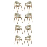 Kit 8 Cadeiras Para Mesa De Jantar Moderna Courino Balaqui Bege - 1