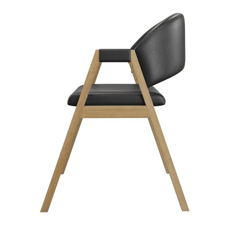 Kit 8 Cadeiras Para Mesa De Jantar Moderna Courino Balaqui Preto - 3