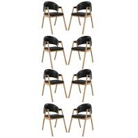 Kit 8 Cadeiras Para Mesa De Jantar Moderna Courino Balaqui Preto - 1