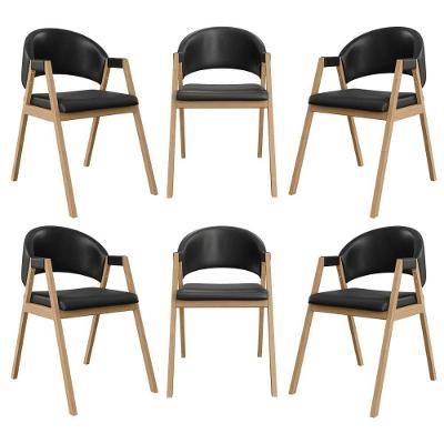 Kit 6 Cadeiras Para Mesa De Jantar Moderna Courino Balaqui Preto