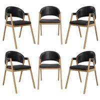 Kit 6 Cadeiras Para Mesa De Jantar Moderna Courino Balaqui Preto - 1