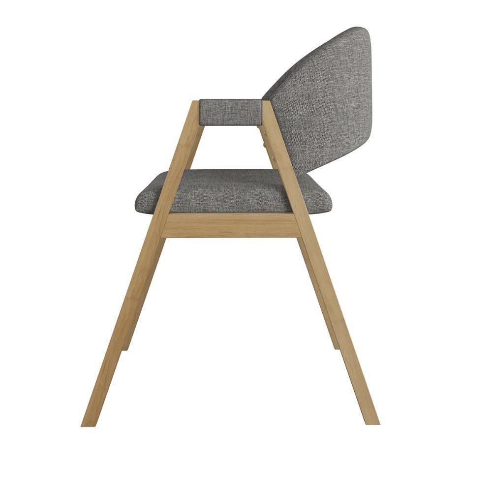 Kit 2 Cadeiras Mesa Jantar Suellen Versátil Reforçada Linho Grafite - 3