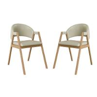 Kit 2 Cadeiras Mesa Jantar Suellen Versátil Reforçada Corino Bege - 1