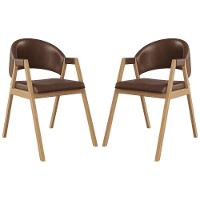 Kit 2 Cadeiras Suellen Luxo Reforçada Mesa De Jantar Courino Marrom Escuro - 1