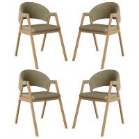 Kit 4 Cadeiras Suellen Luxo Reforçada Mesa De Jantar Linho Bege - 1