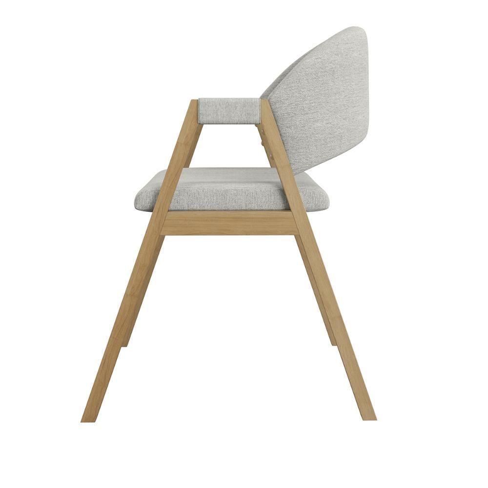 Kit 2 Cadeiras Suellen Luxo Reforçada Mesa De Jantar Linho Cinza Claro - 2