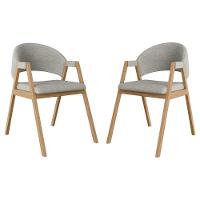 Kit 2 Cadeiras Suellen Luxo Reforçada Mesa De Jantar Linho Cinza Claro - 1