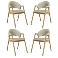 Kit 4 Cadeiras Suellen Luxo Reforçada Mesa De Jantar Courino Bege - 1