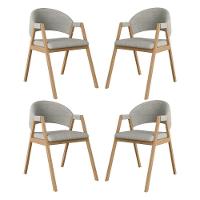 Kit 4 Cadeiras Suellen Luxo Reforçada Mesa De Jantar Linho Cinza Claro - 1