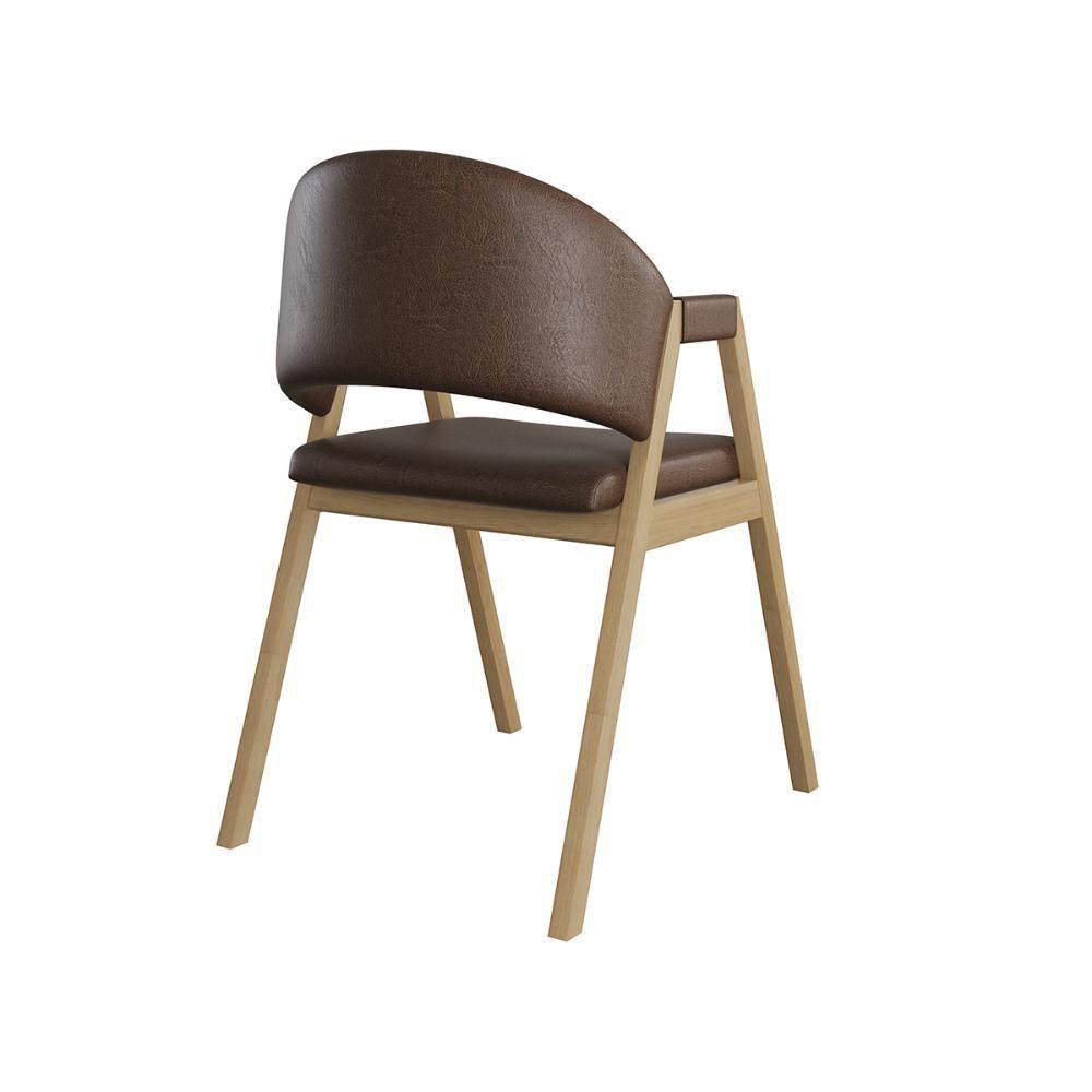 Kit 4 Cadeiras Suellen Luxo Reforçada Mesa De Jantar Courino Marrom Escuro - 2