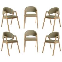 Kit 6 Cadeiras Suellen Luxo Reforçada Mesa De Jantar Linho Bege - 1