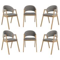 Kit 6 Cadeiras Suellen Luxo Reforçada Mesa De Jantar Linho Grafite - 1