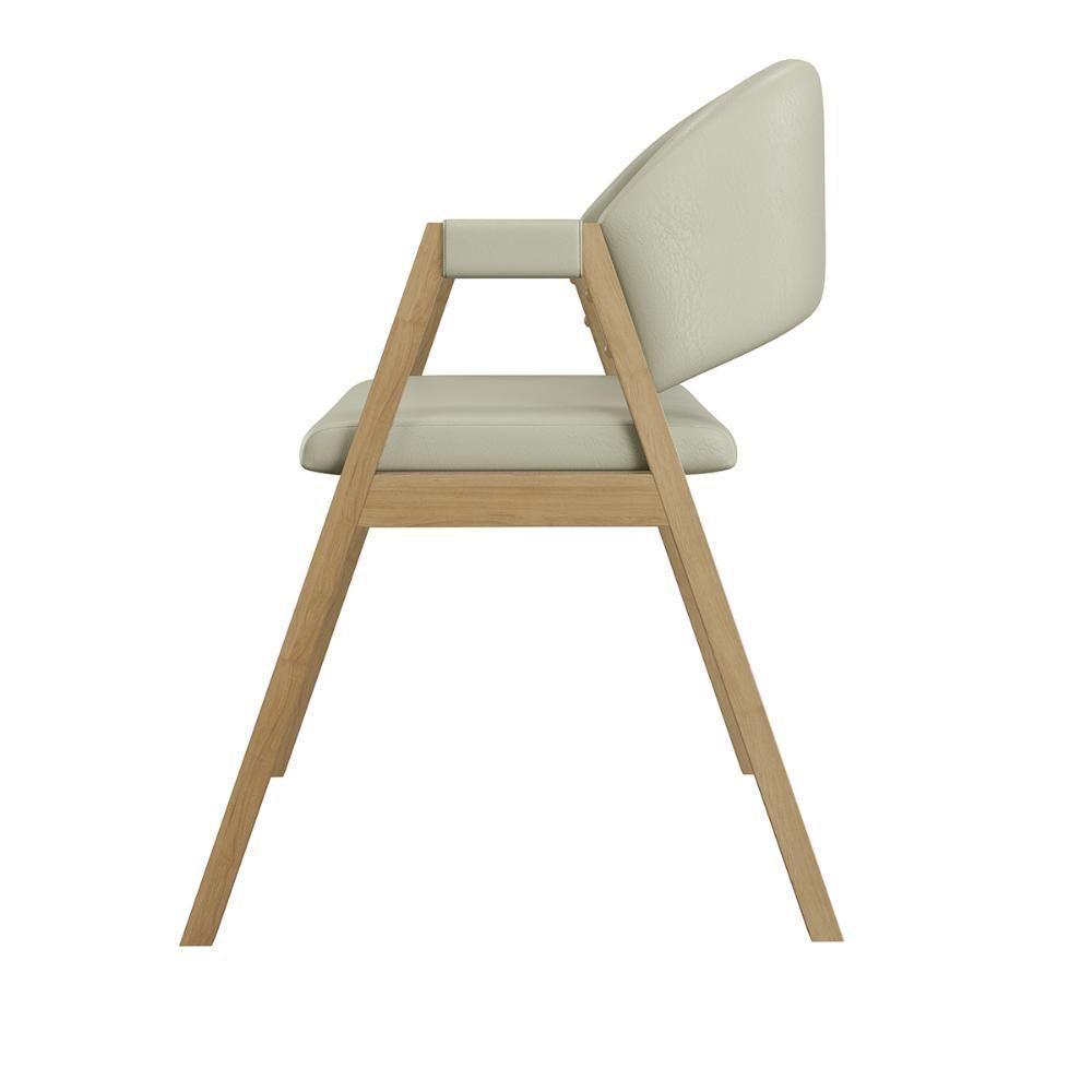 Kit 6 Cadeiras Suellen Luxo Reforçada Mesa De Jantar Courino Bege - 3