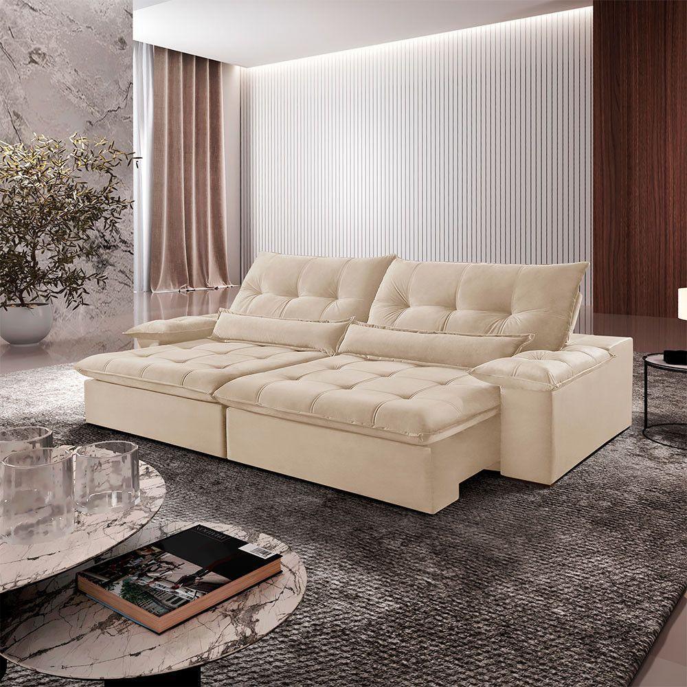 Sofá Nivus Linho 02 Módulos De 120cm B25cm Meu Sofá Online A294 Linho Creme - 1