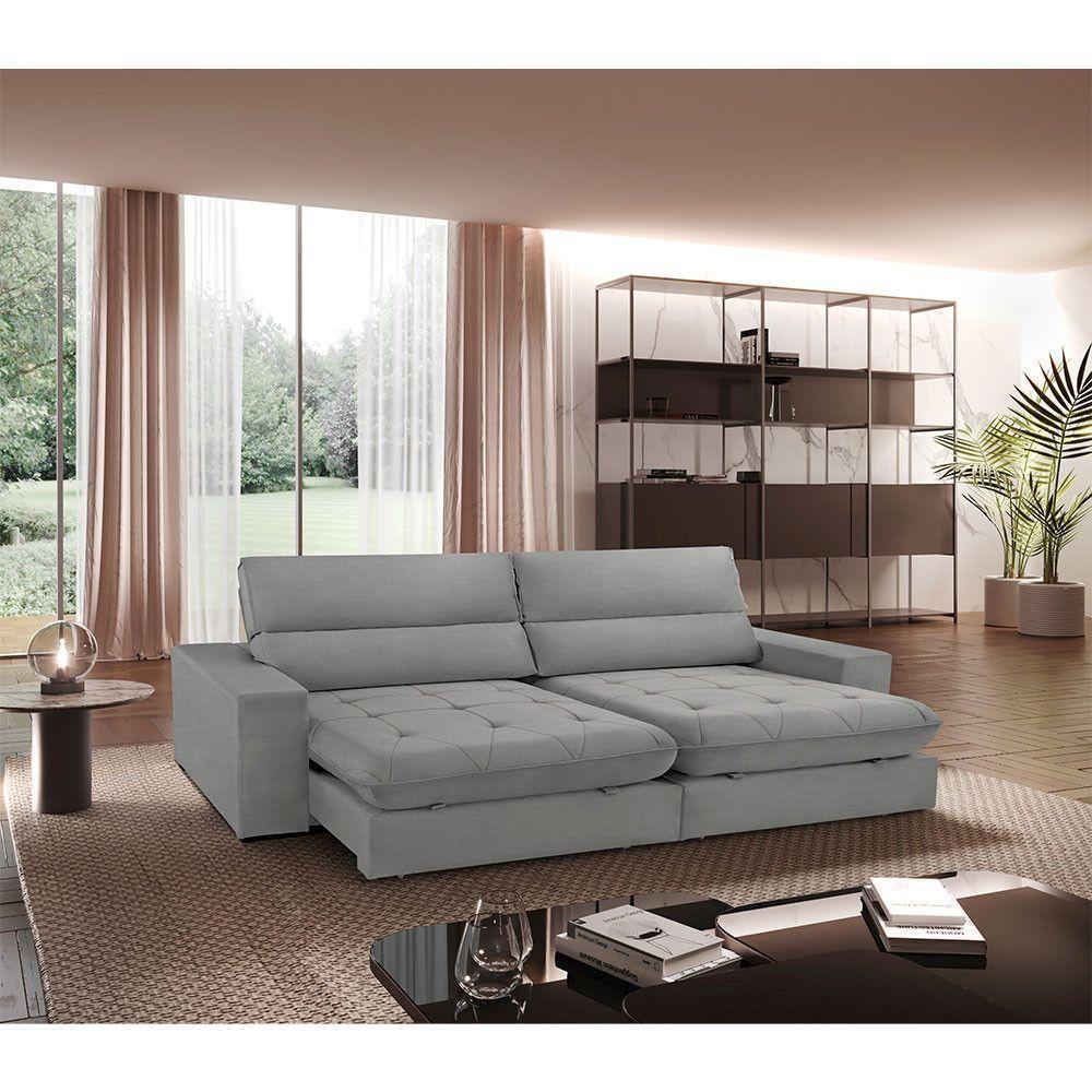 Sofá Aspem Linho 02 Módulos De 90cm B25cm Meu Sofá Online A230 Linho Cinza - 1
