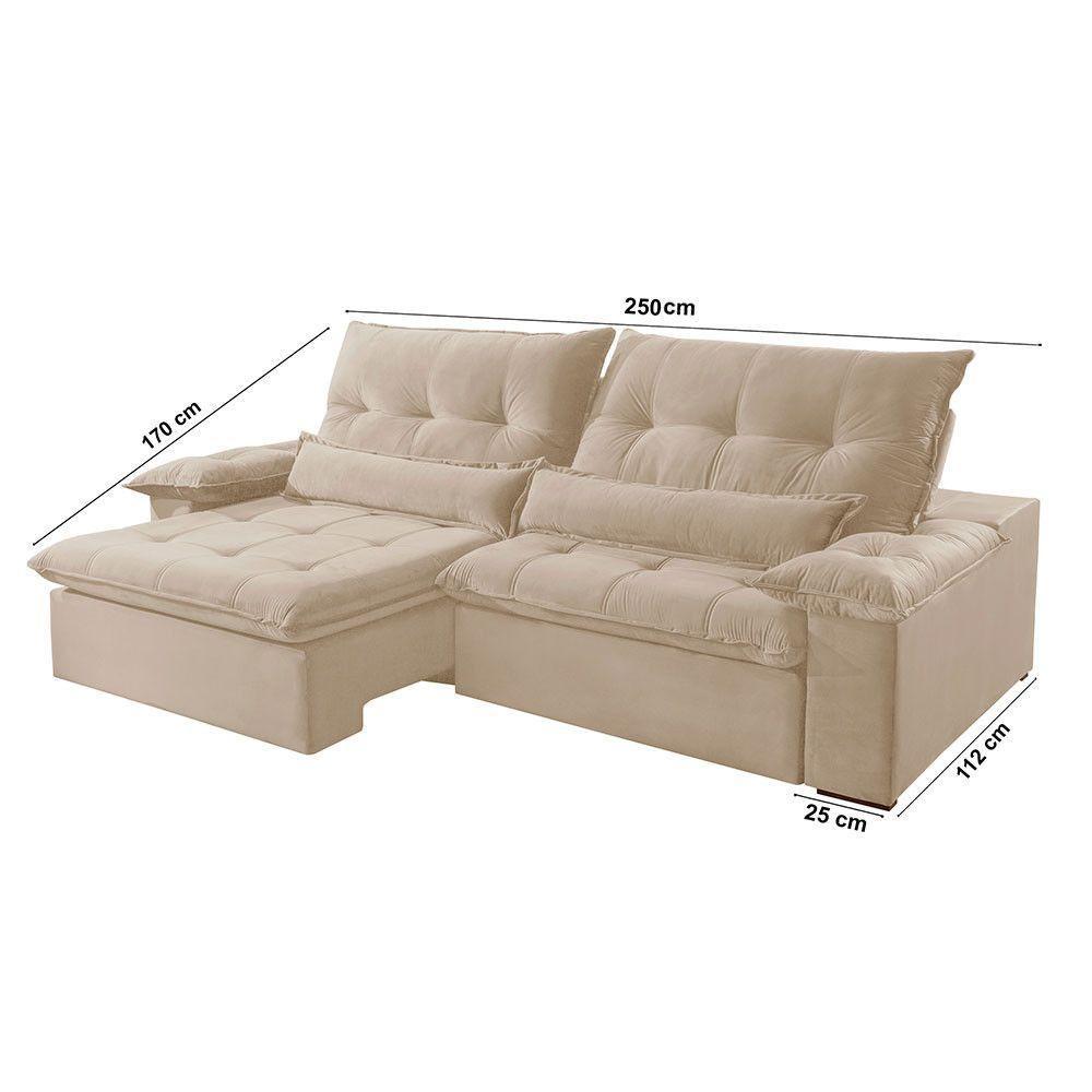 Sofá Nivus Linho 02 Módulos De 100m B25cm Meu Sofá Online A294 Linho Creme - 2