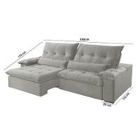 Sofá Nivus Linho 02 Módulos De 100m B25cm Meu Sofá Online A230 Linho Cinza - 3