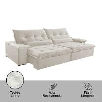 Sofá Nivus Linho 02 Módulos De 100m B25cm Meu Sofá Online A302 Linho Branco