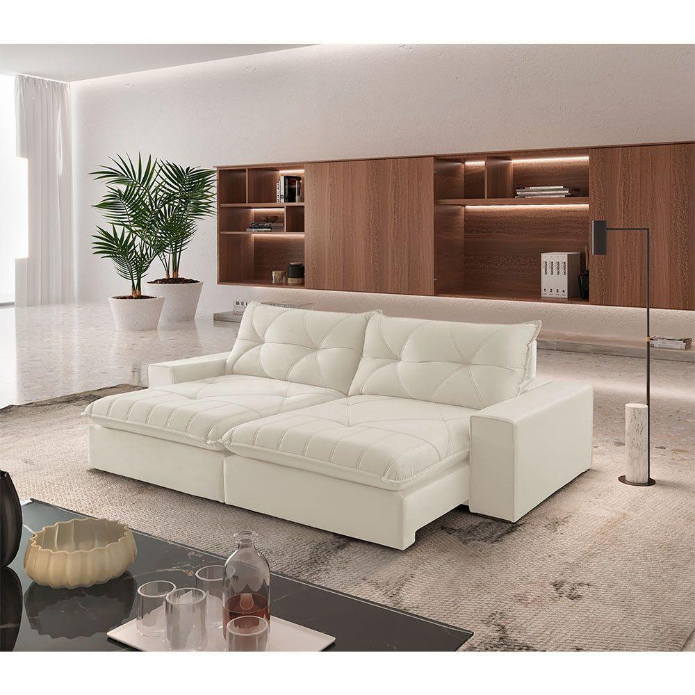Sofá Hall Linho Dois Módulos De 120m B25cm Meu Sofá Online A302 Linho Branco - 1