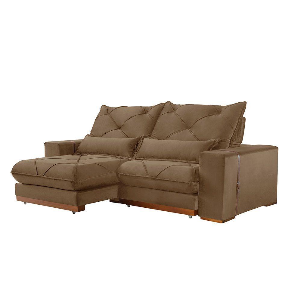 Sofá Turim Veludo 02 Módulos De 90cm B25cm Meu Sofá Online B016 Veludo Marrom - 6