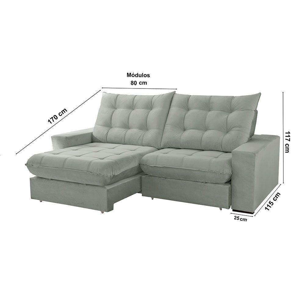 Sofá Livy Linho 02 Módulos De 80cm B25cm Meu Sofá Online A230 Linho Cinza - 3