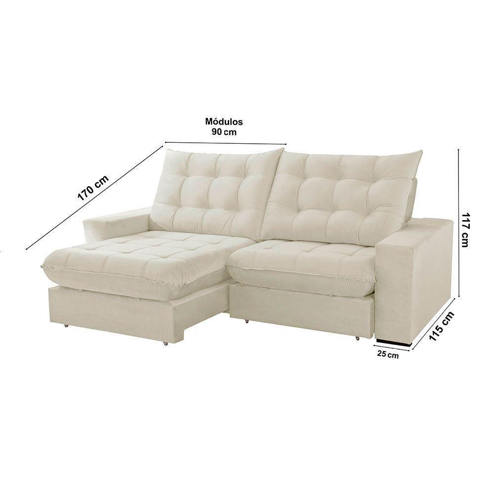 Sofá Livy Linho 02 Módulos De 90cm B25cm Meu Sofá Online A302 Linho Branco - 3