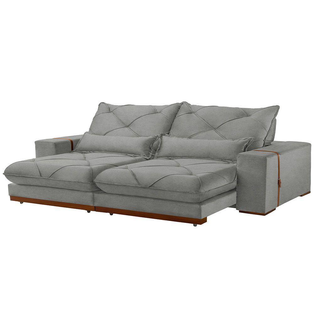 Sofá Turim Linho 02 Módulos De 90cm B25cm Meu Sofá Online A230 Linho Cinza - 2