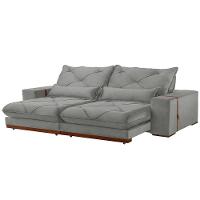 Sofá Turim Linho 02 Módulos De 90cm B25cm Meu Sofá Online A230 Linho Cinza - 2